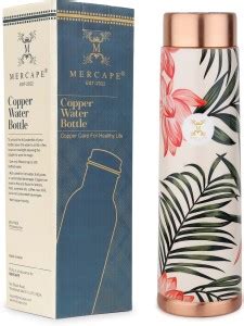 MERCAPE Pure Copper Water Bottle Leak-proof with Geometric Printed ...