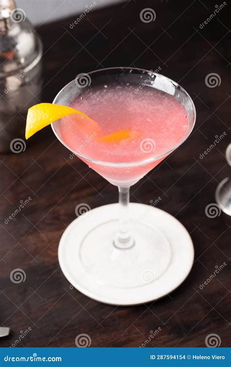 Alcoholic Pink Cosmopolitan Cocktail with Gin, Triple Sec Liqueur ...