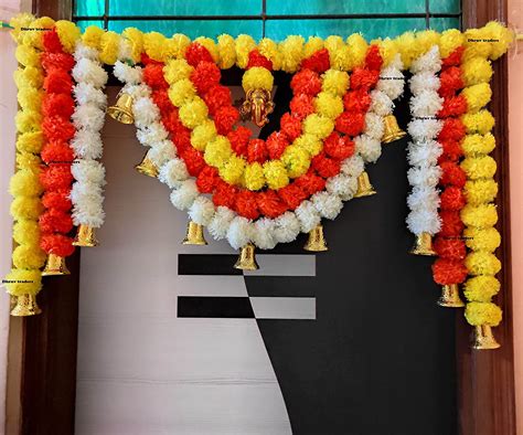 ANISHOP Decorative Marigold Garland Hanging Latkan banarwar Toran with ...
