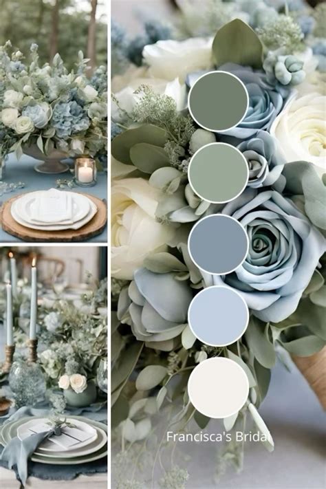 Dusty blue sage green wedding color palette – Artofit