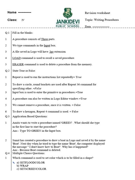 Computer Syntax Class 4 Chapter 8 Writing Procedure 的图像结果