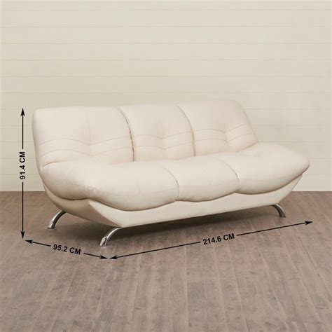 Buy Residence Next Half Leather 3-Seater Sofa - Beige from Home Centre ...