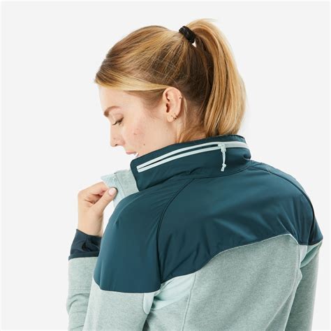 Women’s Fleece Hiking Jacket – SH 500 - celadon green, Abyss green ...
