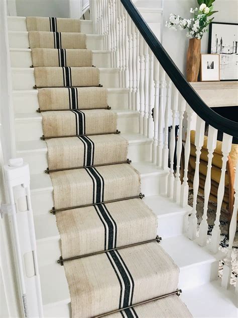Diy staircase runner with stair rods – Artofit