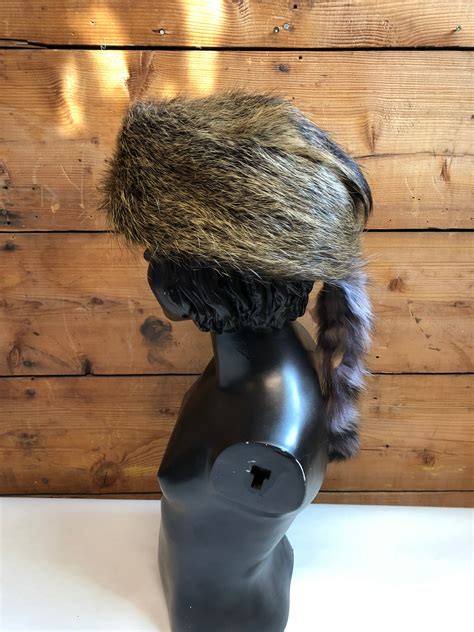 Davy Crockett Style Fur Hat Coonskin Caps Kids Youth