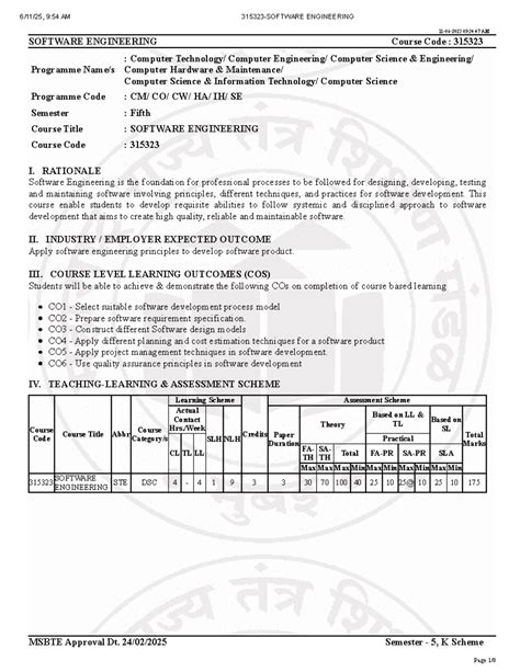315323 SOFTWARE ENGINEERING Course Notes for Semester 5 K Scheme - Studocu