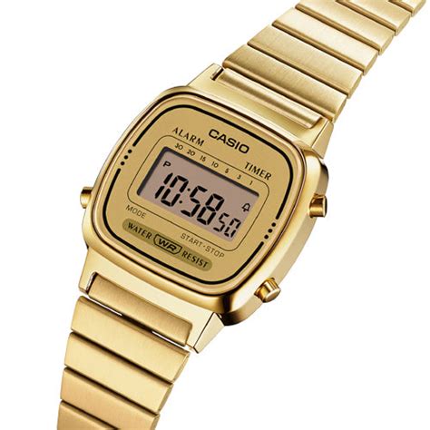 Casio Vintage Gold Dial Men 24.6mm D343 LA670WGA-9