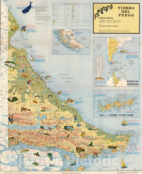 Historic Map : Tierra del Fuego (Argentina) Tierra del Fuego, Republica ...