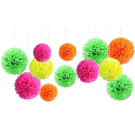 NICROLANDEE Blacklight Party Decorations - 12 PCS Fluorescent Neon ...