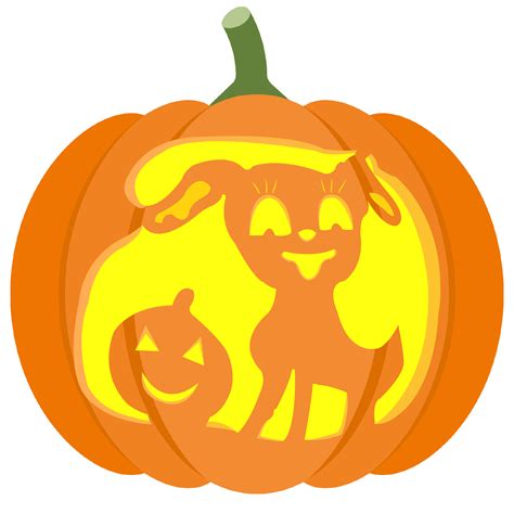 Halloween Dog Pumpkin Stencil | Free Printable Papercraft Templates