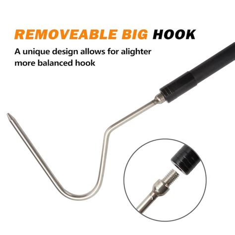 Justincity 44 inch Snake Hook Catcher Stick Kit 1 Piece Carbon Steel ...