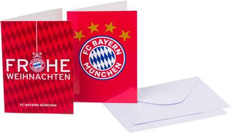 FC Bayern Karten-Set Frohe Weihnachten / Logo / Bayerischer Fußball ...