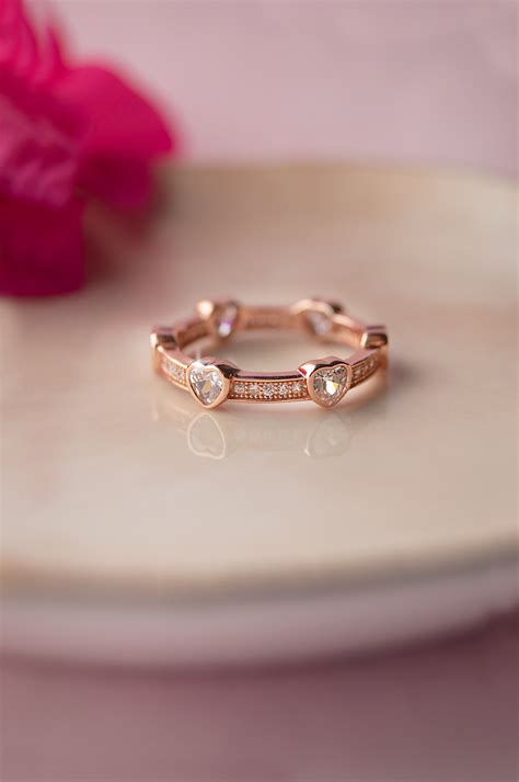 Forever Heart Rose Gold Plated Sterling Silver Ring | 925 Silver ...