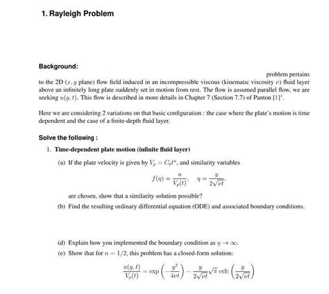 Image result for Rayleigh Problem Solution