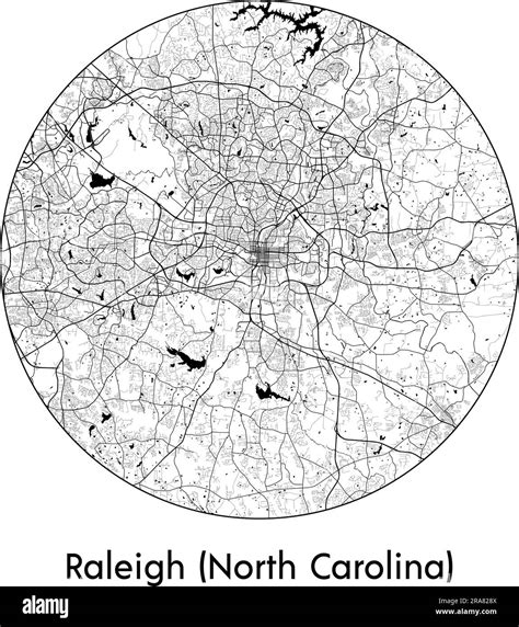 City Map Raleigh (North Carolina) United States North America vector illustration black white ...
