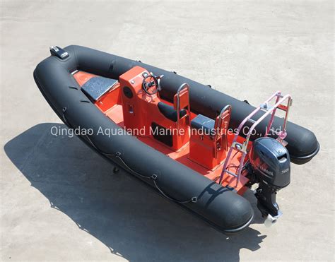 Aqualand 16feet 4.7m 9 Persons Fiberglass Rigid Inflatable Speed Motor ...