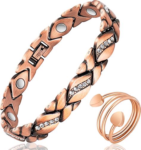 Amazon.com: Copper Bracelets for Women, Magnetic Bracelets for Women & Heart-Shaped Lymphatic ...
