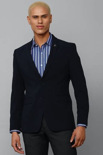 Allen Solly Formal Blazers, Men Navy Slim Fit Solid Formal Blazer for ...