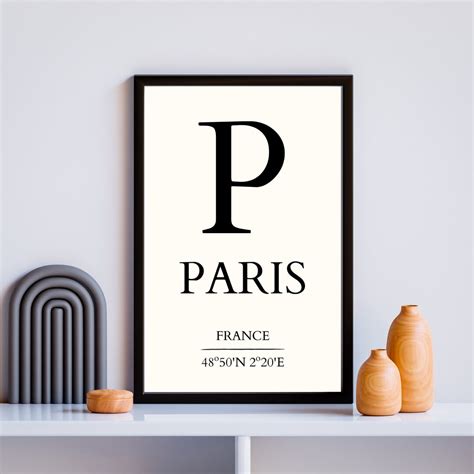 Paris France Poster, Printable Wall Art, Paris Coordinates Poster ...