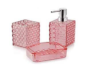 Skywalk Unbreakable Bathroom Set of 3 Pieces - Liquid Soap Dispenser ...