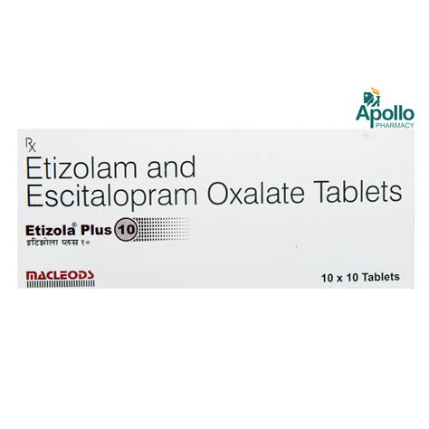 Etizola Plus 10 Tablet 10's Price, Uses, Side Effects, Composition ...