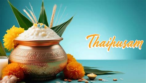 Thaipusam poster design with milk pot and marigold flower indian ...