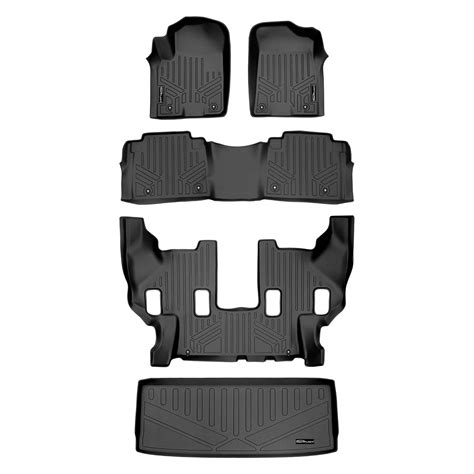 SMARTLINER Floor Mats 3 Rows and Cargo Liner Behind 3rd Row Set Black ...