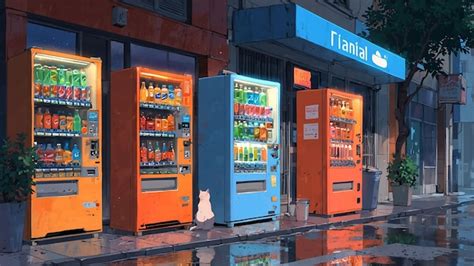 A street corner highlighting modern vending machines | Premium AI ...