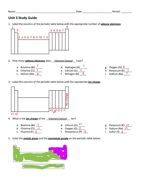 Kami Export - Pre-AP Chemistry - Unit 3 Study Guide - Name: - Studocu