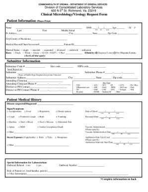 Fillable Online 600 N 5 Clinical Microbiology/Virology Request Form Fax ...