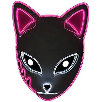 Buy Halloween Mask,Demom Slayer Fox Drift Mask Anime LED Cosplay Mask ...