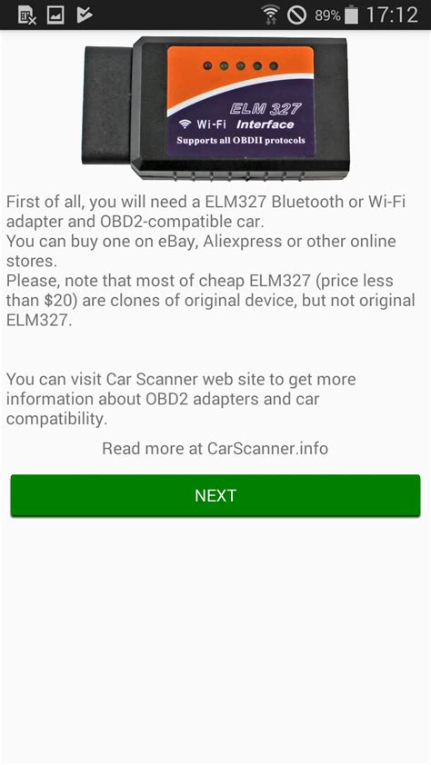 L'app Car Scanner permette di effettuare le diagnosi dei veicoli