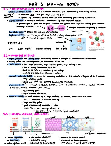 Unit 3 AP Chemistry - unit 3 NOTES 3 IN TERMOLECULAR FORCES London ...