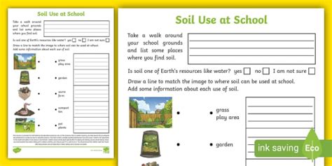 Soil Use at School Years 3-6 Activity Sheet