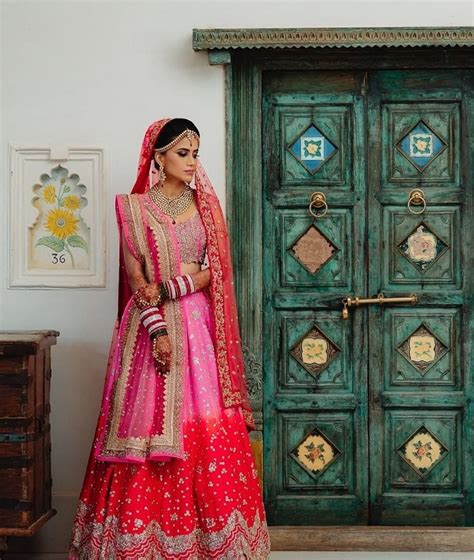 30 Pretty Ombre Bridal Lehengas Perfect For The Crimson Brides