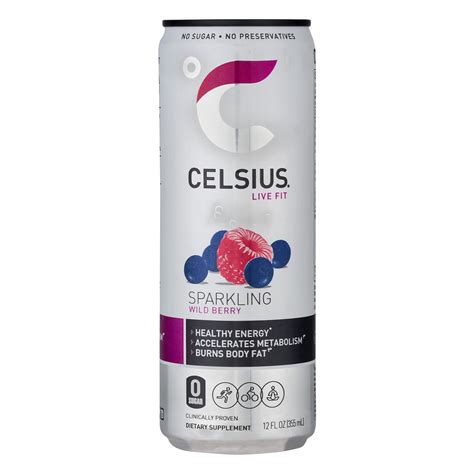 Celsius Sparkling Energy Drink Wild Berry, 12.0 FL OZ - Walmart.com ...