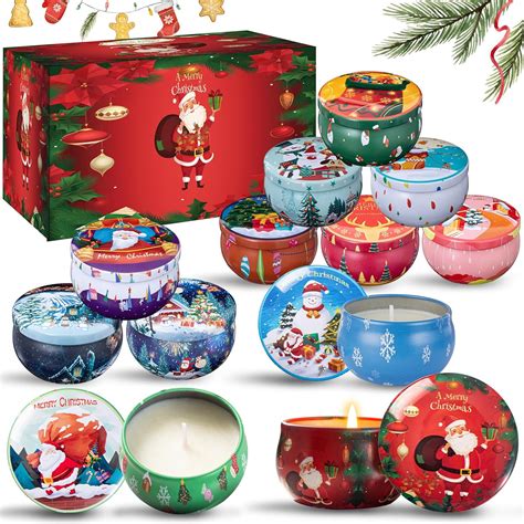 Amazon.com: 12 PCS Christmas Scented Candles Gifts for Women, Soy Wax ...