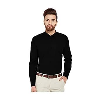 English Navy Men's Slim Fit Formal Shirt (12001, Black, 42) : Amazon.in ...