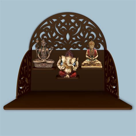 Designer Semi Circle Shaped Wall Hanging Wooden Temple/ Pooja Mandir D ...