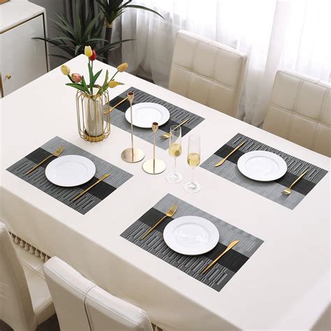 PVC Dining Table Mats, Grey – HOKIPO | Har Ghar ka Humsafar