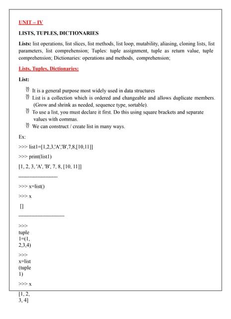Image result for Tuple List and Dictionary in Python