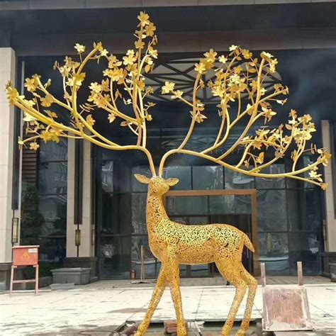 玻璃钢奔跑的铜鹿雕塑 户外动物造型景观雕塑 - 知乎