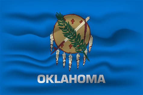 Waving flag of the Oklahoma state. Vector illustration. 17395946 Vector ...