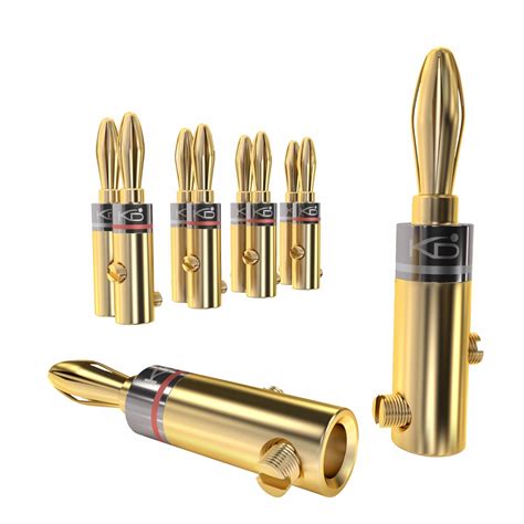KabelDirekt Banana Plug 11-16 Awg, Connector (5 Pair), 24K Gold-Plated ...