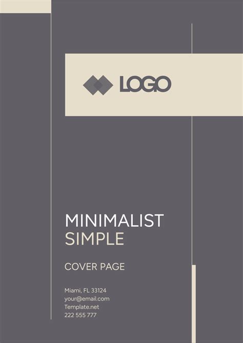 Simple Cover Page Template 的图像结果