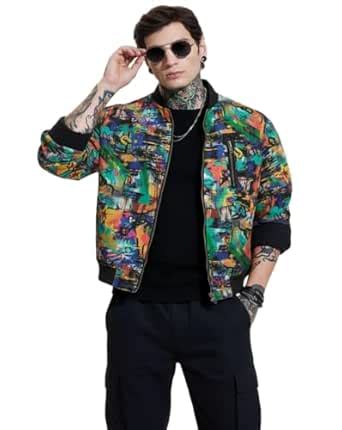Buy PERFECT PRODUCTIONS Men’s Designer Bomber Jacket | Cool Multi Color ...