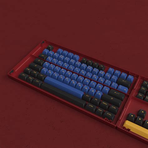 Akko Red & Blue Samurai 226-Key ASA Profile PBT Double-Shot Keycap Set ...