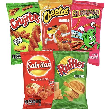 Sabritas Mexican Chips Variety Pack, 5 Bags, Spicy, Corn and Tortilla ...