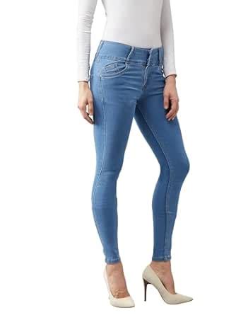 Buy Dolce Crudo Women's Blue Skinny Fit High Rise Clean Look Regular ...