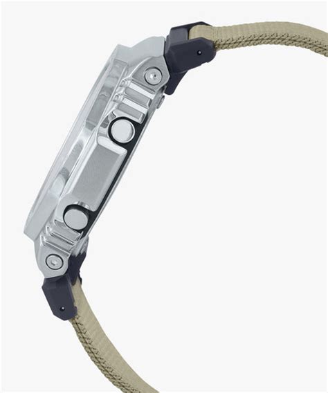 CASIO GM-2100C-5ADR G-SHOCK Black Dial Brown Cloth Band Analog-Digital ...